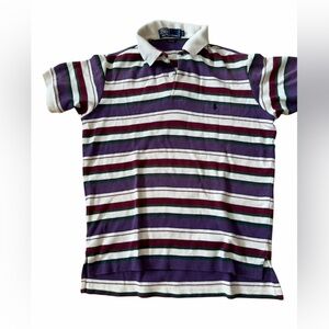 Vintage 80s Polo by Ralph Lauren Striped Shirt - Purple, Green, White L